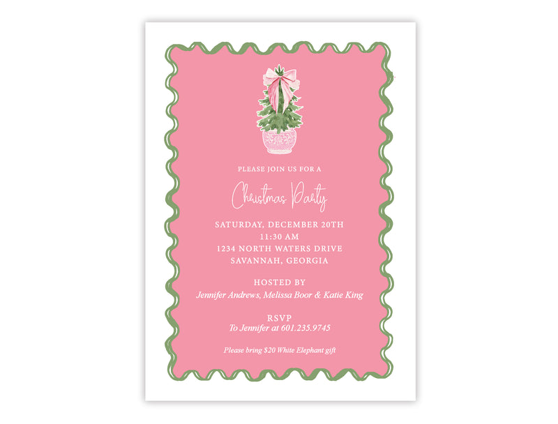 Carnation Christmas Invitation