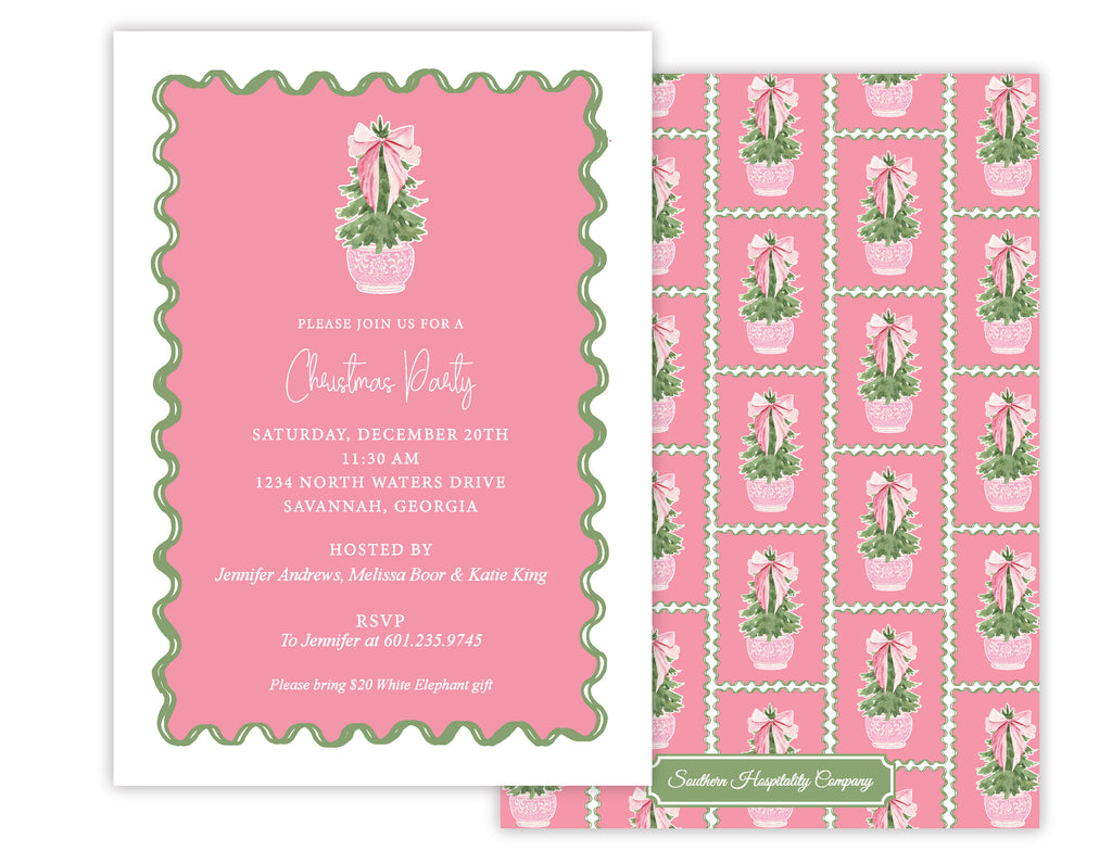 Carnation Christmas Invitation