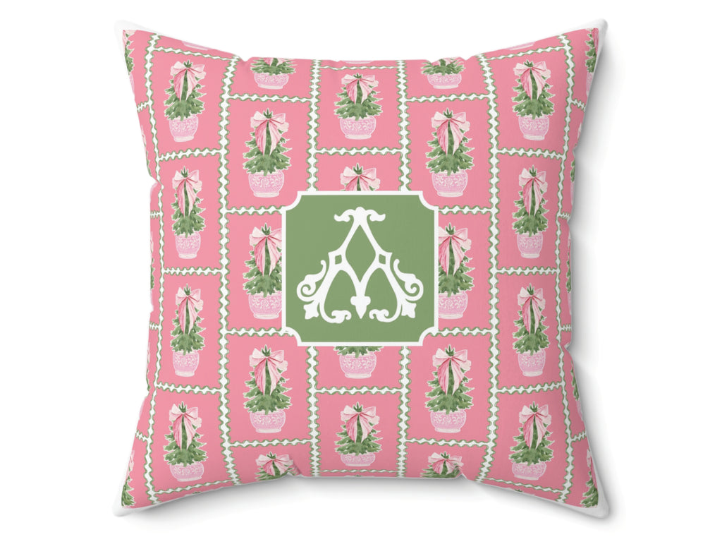 Carnation Christmas Personalized Pillow