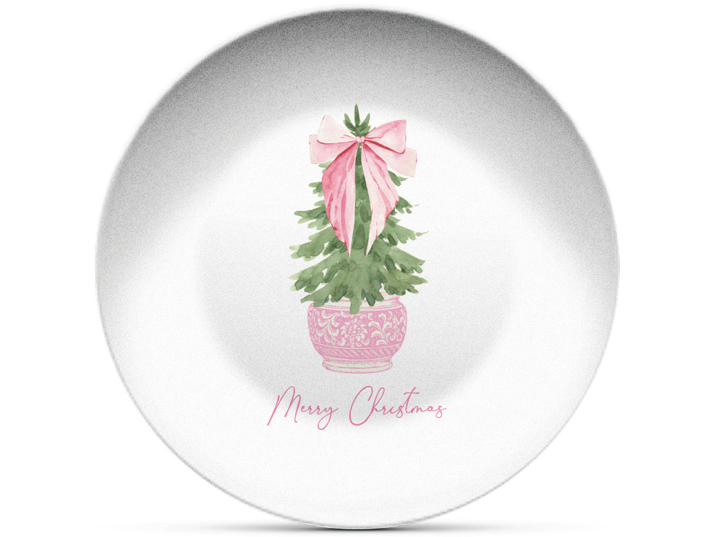 Carnation Christmas Tree Shatterproof Plate