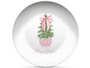 Carnation Christmas Tree Shatterproof Plate