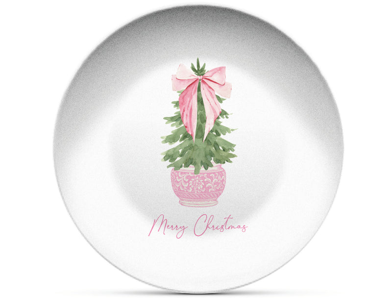 Carnation Christmas Tree Shatterproof Plate