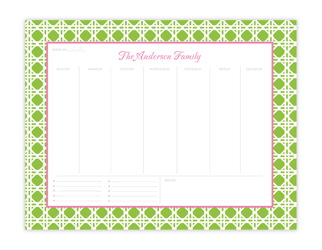 Lime & Carnation Weekly Planner
