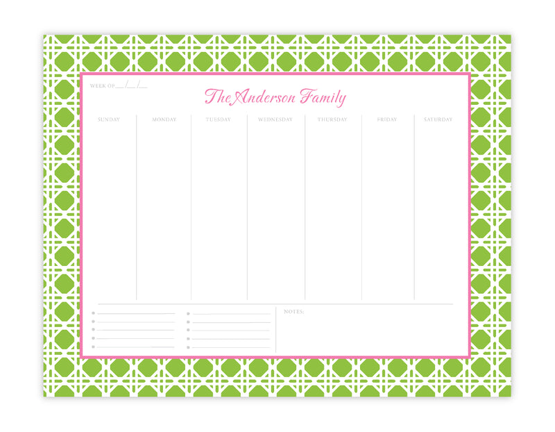Lime & Carnation Weekly Planner
