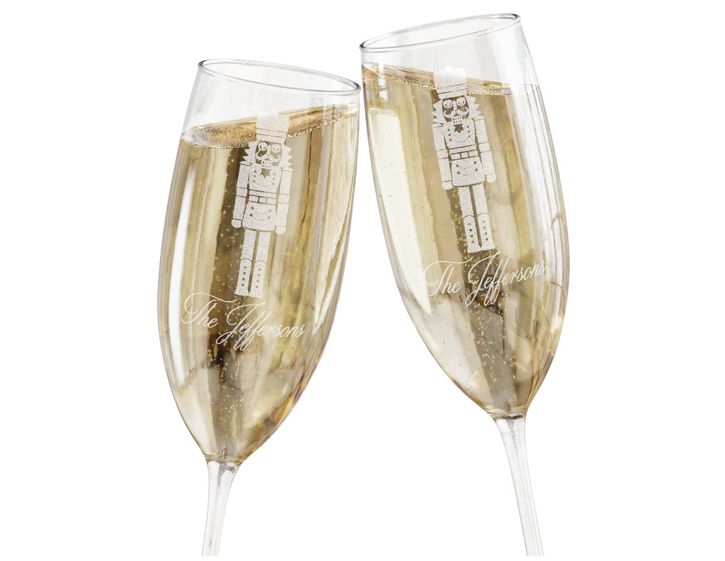 Nutcracker Champagne Flute Engraved Glasses