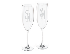 Fishtail Classic Champagne Flute Engraved Glasses