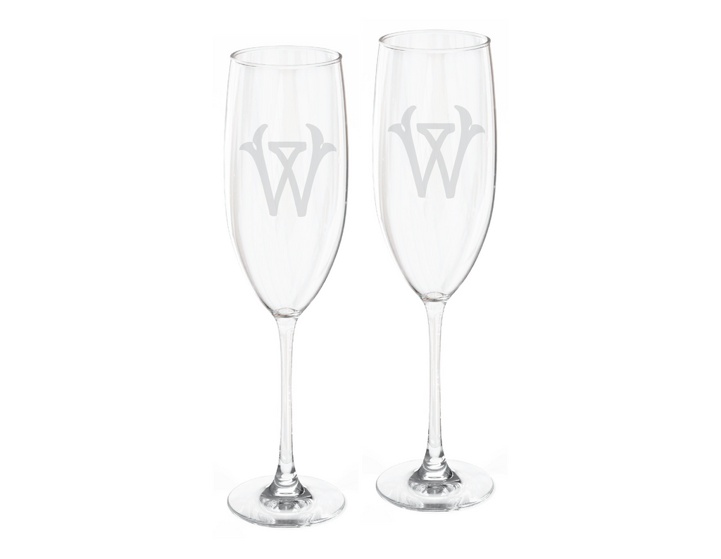 Monogrammed Champagne Flute Engraved Glasses