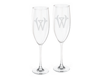 Monogrammed Champagne Flute Engraved Glasses
