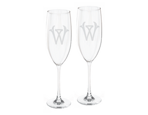 Monogrammed Champagne Flute Engraved Glasses