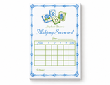 Mahjong Blue Chinoiserie Scorecard Pad