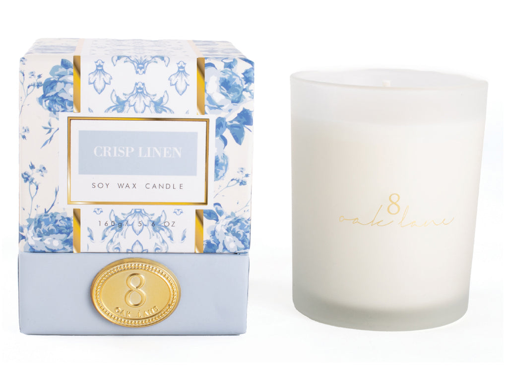 Chinoiserie Soy Wax Candle, Fresh Crisp Linen