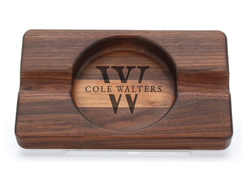 Men's Classic Wood Double Cigar Ash Tray