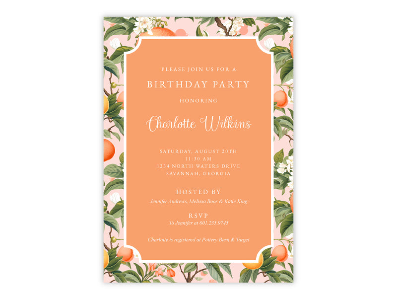 Citrus Blooms Invitation