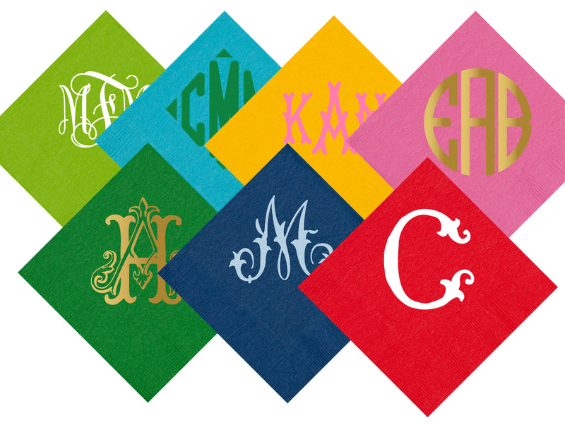 Monogrammed Cocktail Napkins
