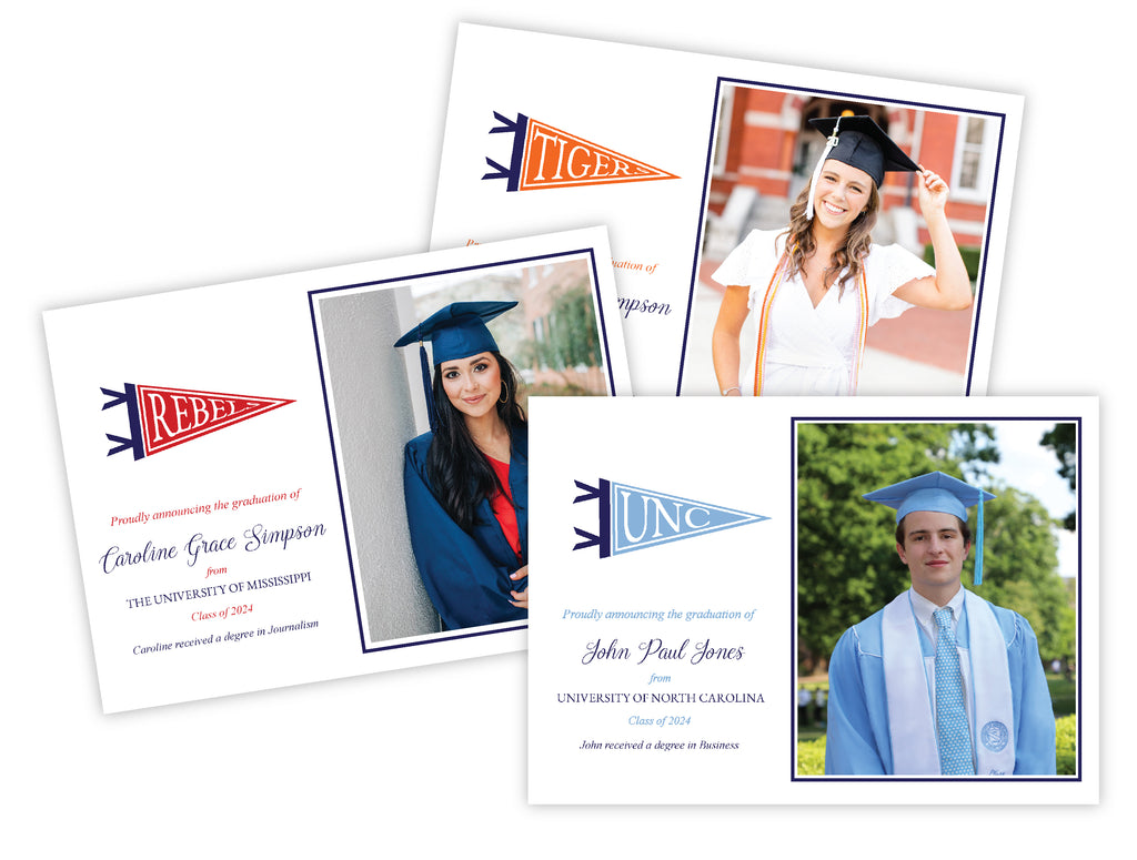 Collegiate Pennant Graduation Announcement