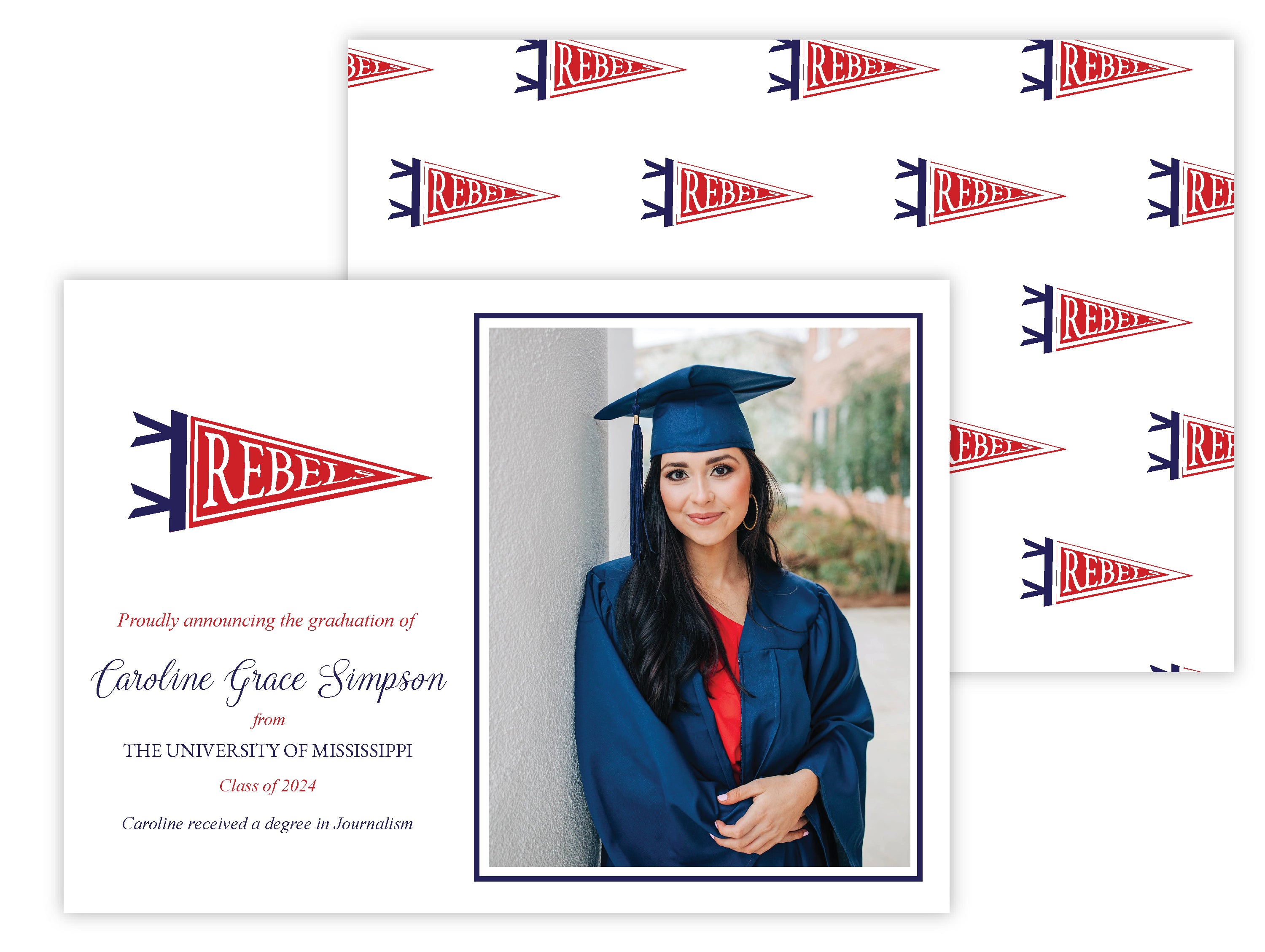 Collegiate Pennant Graduation Announcement – Southern Hospitality Co