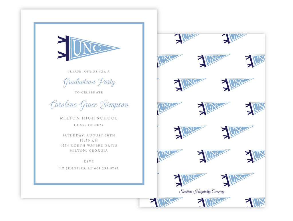 Collegiate Pennant Graduation Invitation