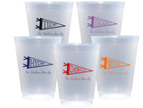 Collegiate Pennant Frosted Cups, 9oz-24oz