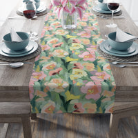 Painted Pansy Table Runner