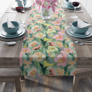 Painted Pansy Table Runner