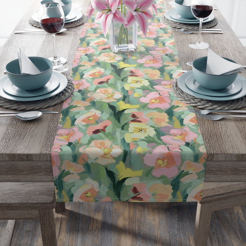 Painted Pansy Table Runner