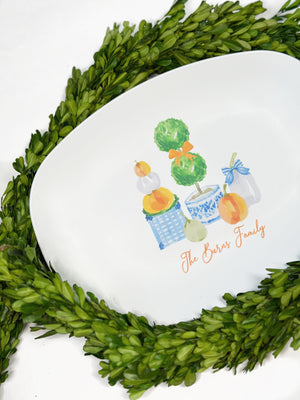 Pumpkin Topiary Shatterproof Platter