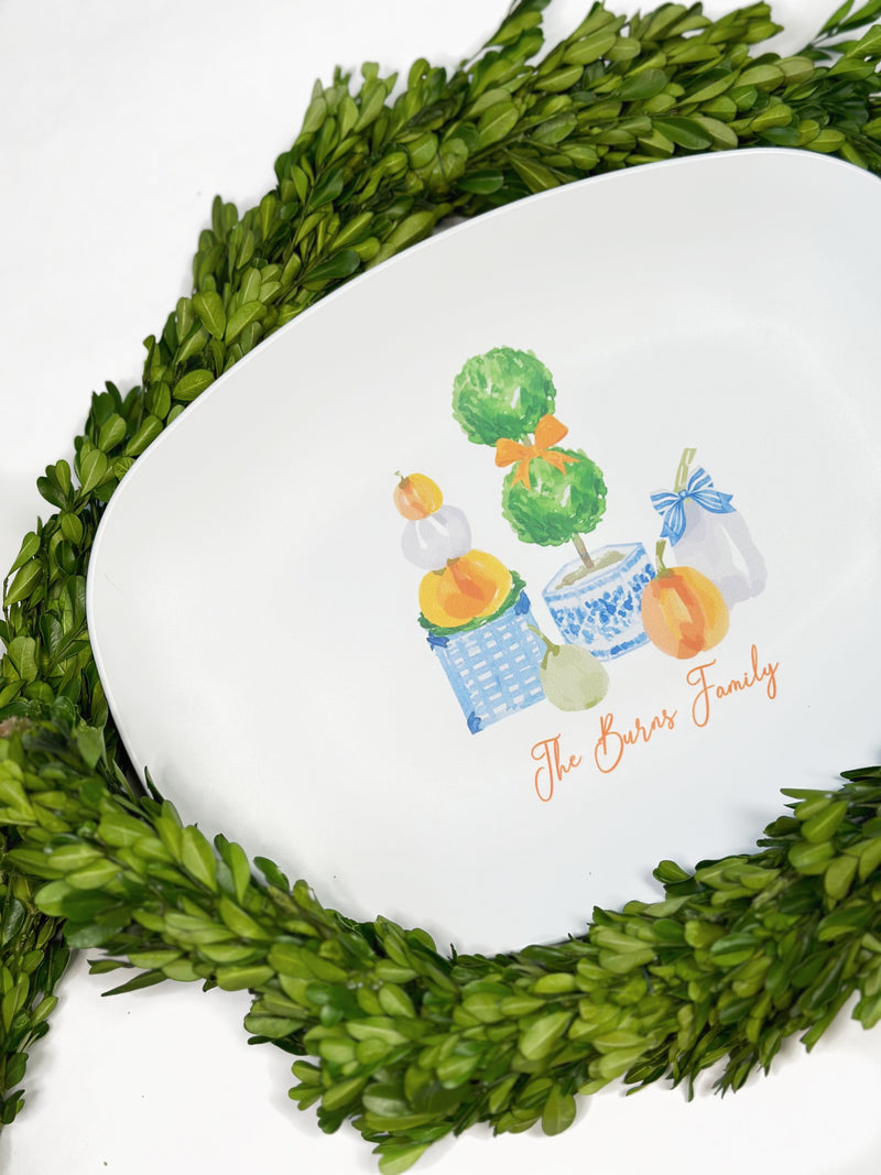 Pumpkin Topiary Shatterproof Platter
