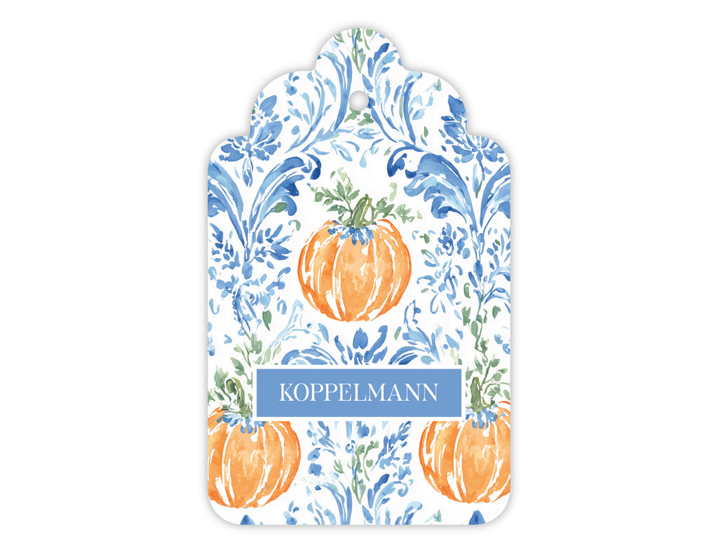 Damask Pumpkin Gift Tags, Set of 20