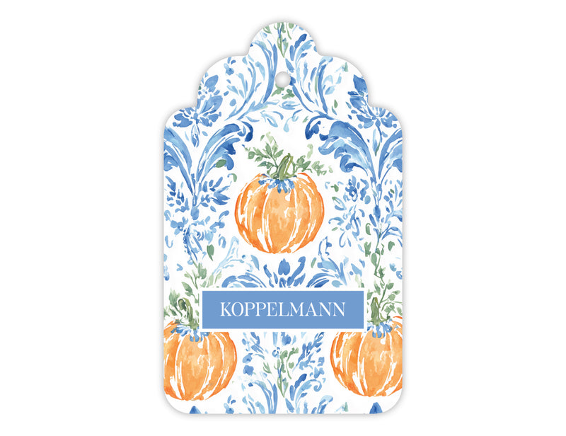 Damask Pumpkin Gift Tags, Set of 20