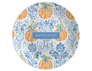 Damask Pumpkin Shatterproof Plate