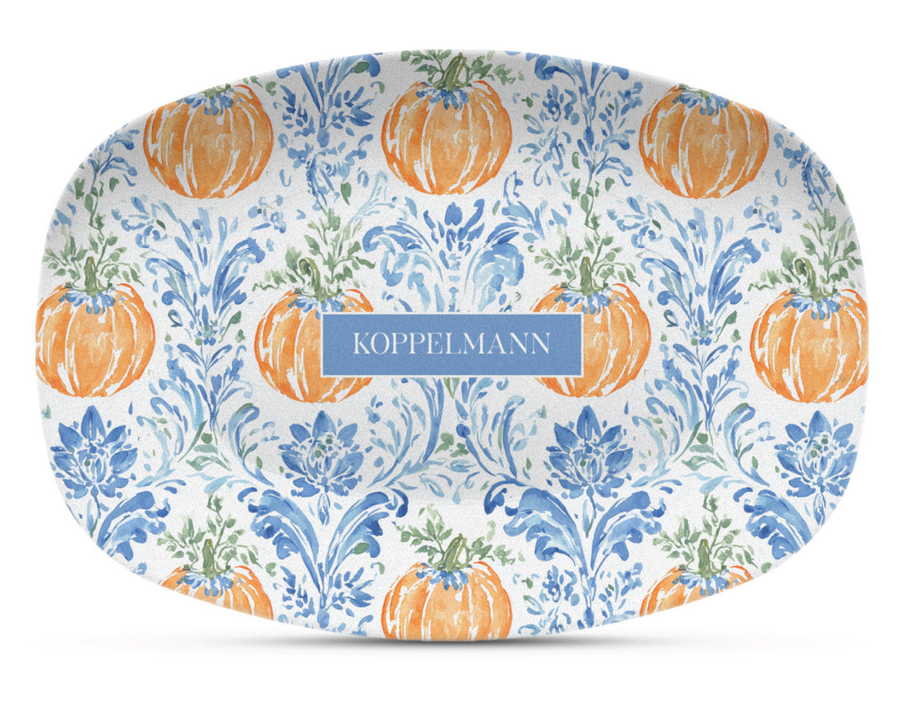 Damask Pumpkin Shatterproof Platter