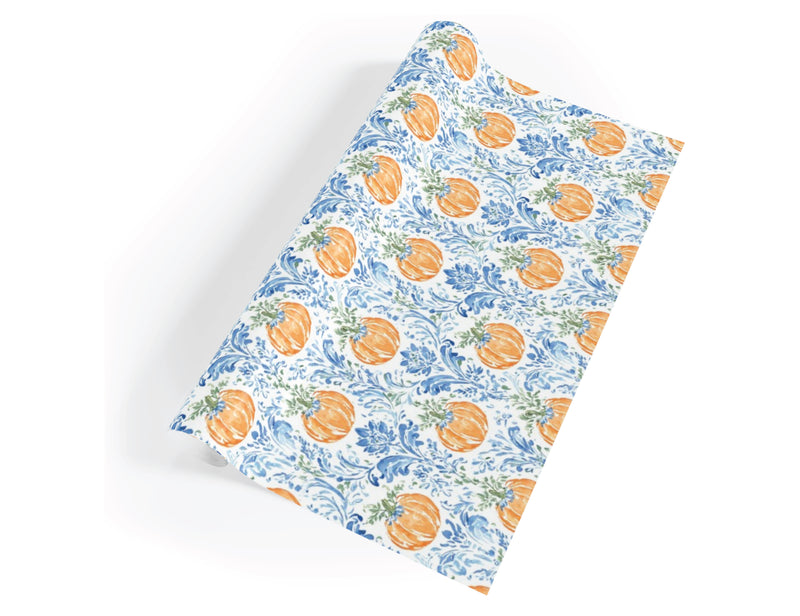 Damask Pumpkin Gift Wrap Roll