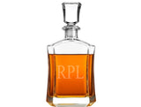 Men's Monogrammed Engraved Glass Decanter