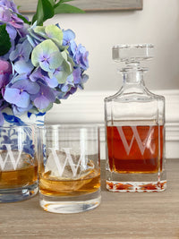 Monogrammed Engraved Glass Decanter