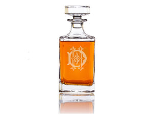 Monogrammed Engraved Glass Decanter