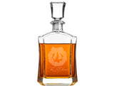 Magnolia Wreath Engraved Glass Decanter