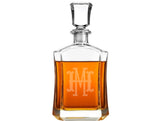 Monogrammed Engraved Glass Decanter