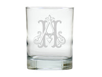Monogrammed Double Old Fashion Engraved Glasses
