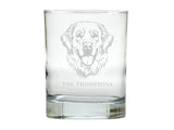 Dog Breed Double Old Fashion Engraved Glassware