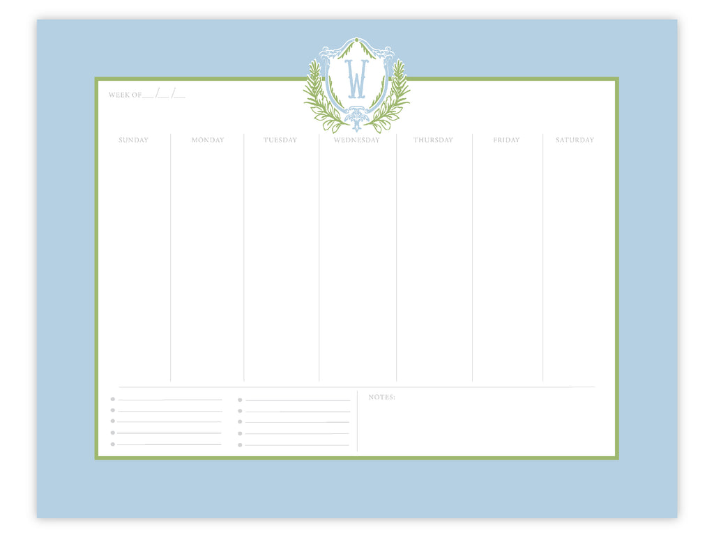 Elizabethan Crest Weekly Planner