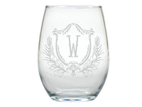 Elizabethan Crest Stemless Engraved Glasses