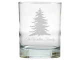 Evergreen Double Old Fashion Engraved Glasses