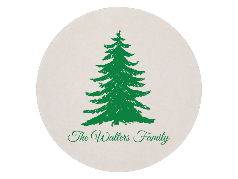 Evergreen Foil Stamped Coasters