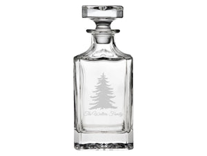 Evergreen Engraved Glass Decanter