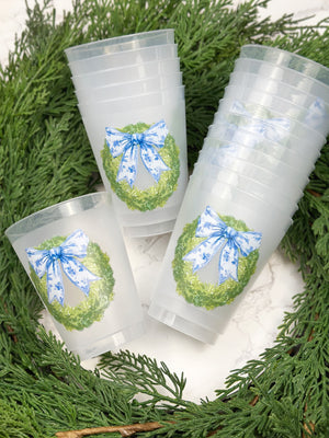 Chinoiserie Cypress Frosted Cups, Set of 10