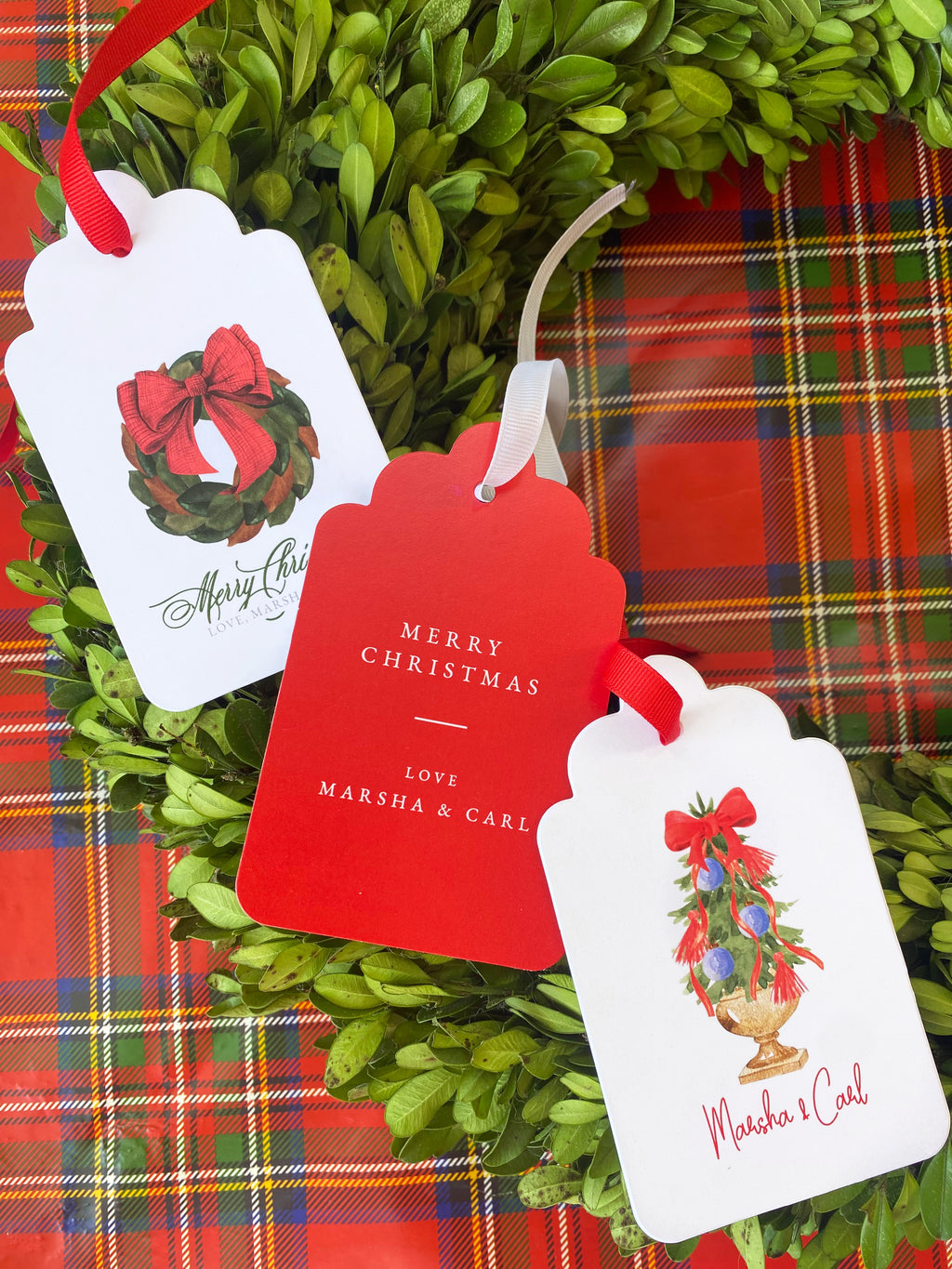 Magnolia Wreath Gift Tags, Set of 20