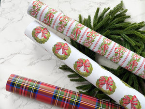 Tartan Bow Wreath Gift Wrap Roll