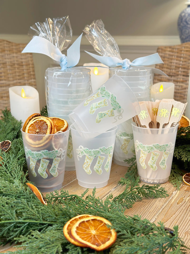 Williamsburg Christmas Frosted Cups, Set of 10