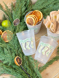 Williamsburg Christmas Frosted Cups, Set of 10
