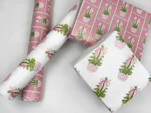 Carnation Christmas Tree Gift Wrap Roll
